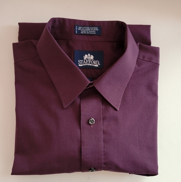 Stafford Dress Shirt  Aubergine - Picture 1 of 4